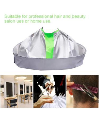 Waterproof Hair Cutting Cape - Salon Barber Cape for Men and Women - Hairdresser Gown Apron - Silver&Green - Buy Online on GoSupps.com