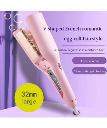 Romantic French Egg Curling Iron Egg-Roll Hairstyle Water Ripple V-Shaped Fast Heating Adjustable Temperature Hair Curler Crimper Styling Tools & Appliances with Multifunctions (Purple) - Buy Online on GoSupps.com