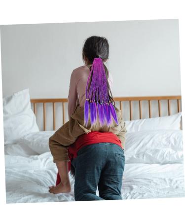 minkissy Wig Colored Jumbo Braids Hair Extensions Colored Dreadlocks Extensions Girl Hair Scrunchies Hair Decor Kids Hair Accessory Fake Ponytail Purple Miss High Temperature Wire Lace up 35X6X1CM Purple - Buy Online on GoSupps.com