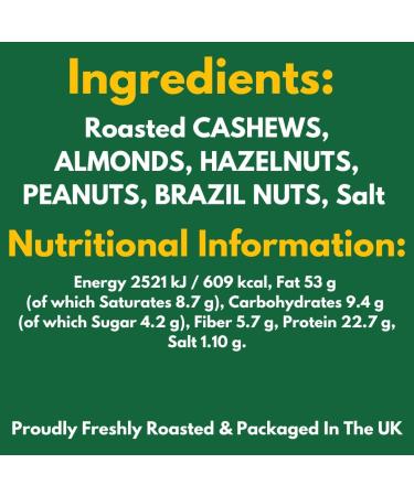 GoodFoodDelivered Mixed Roasted & Salted Nuts 1kg Premium Quality - Salted Cashews Almonds Peanuts Hazelnuts Brazil Nuts Great for Healthy Snacks Vegetarian & Vegan Diets Mixed Nuts 1kg - Buy Online on GoSupps.com