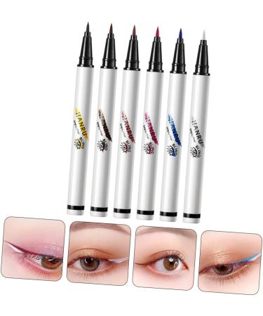 12 Pcs White Eye Liner Pencils Liquid Eyeliner Neon Colored Eyeliner Pen Cosmetic Miss Lasting Set - Buy Online on GoSupps.com