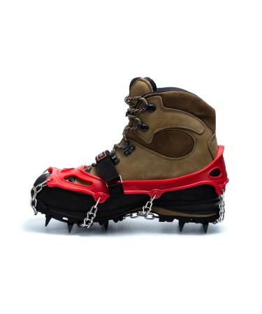 Hillsound Trail Crampon I Ice Cleat Traction System for Beginner & Experienced Winter Trail Hiking Red Medium