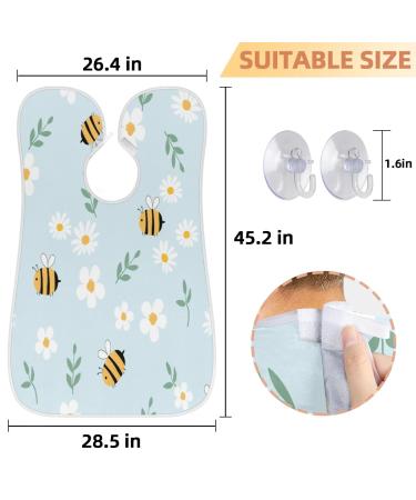 Bees Painting Beard Bib Apron - Non-Stick Waterproof Hair Catcher for Men | Ideal Grooming Cloth & Perfect Gifts for Men - Buy Online on GoSupps.com