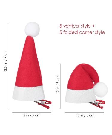 20 Pack Santa Claus Hair Clips - Christmas Ornaments for Kids & Women - Festive Elf Cap Hair Accessories - Buy Online on GoSupps.com