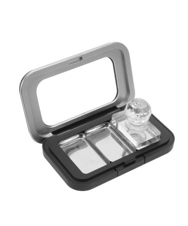 Palette de Maquillage Vide DIY 3 Compartiments Couvercle Transparent Plateau Magn tique en M tal Mat S Bo te Compacte pour Fards Paupi res Blush et Correcteurs Rangement 8.00X5.00X1.00CM