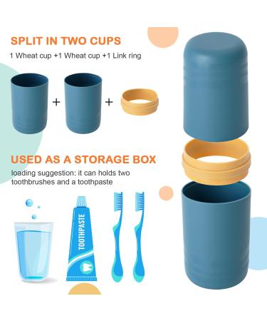 Esteopt Travel Toothbrush Holders Pack of 3 Toothpaste Storage Boxes for Camping Hiking Business Trips Home - Green Blue Orange - Buy Online on GoSupps.com