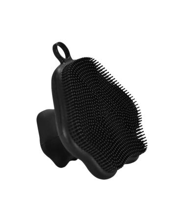 Silicone Face Scrubber Exfoliator - Silicone Face Scrubber Exfoliator with Handle Silicone Face Scrub Facial Cleansing Rubber Face Exfoliator Brush for Delicate Cleaning Black