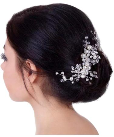 FRCOLOR Wedding Hair Comb Pearl Rhinestone Crystal Bridal Headpiece Hair Clip Barrette Wedding Hair Accessories for Women - Buy Online on GoSupps.com