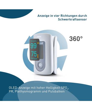 Yuwell Pulse Oximeter - Accurate Oxygen Saturation & Heart Rate Measurement OLED Display Includes Batteries - International Shipping Available - Buy Online on GoSupps.com
