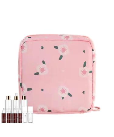 Period pocket menstrual pad tampon organizer waterproof portable menstrual pad period pocket tampon organizer with zipper for women and girls rose