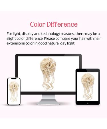 HOOJIH Messy Bun Hair Piece 2PCS - Tousled Updo Hair Bun Extensions for Women & Girls - Wavy Curly Hair Wrap Ponytail - Cool Light Blonde 2 Pack - Buy Online on GoSupps.com