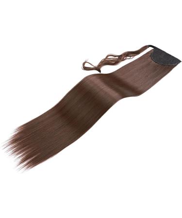 Clip-In Ponytail Extension Wrap Around | Long Straight Curly Hairpiece for Women | Medium Brown 32 Inch - Buy Online on GoSupps.com