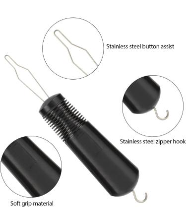 Kesntto One-Hand Button Hook & Zipper Aid - Black Button Closer with Buckle | International Shipping Available - Buy Online on GoSupps.com