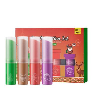 Aislor 4pcs Scented Lip Balm Set - Moisturizing Lip Care for Dry Lips - Assorted Flavors Gift Box for Christmas Holidays Women & Men Multicolor One Size One Size Multicolor