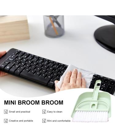 Jextou Small Dustpan and Brush Set Desk Cleaning Set - Portable Hand Cleaning Dustpan and Brush Set for Keyboard Countertop Green - Buy Online on GoSupps.com