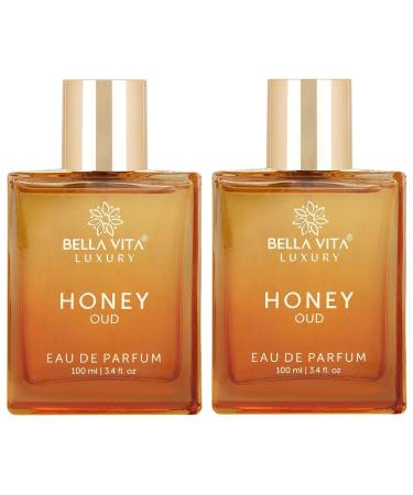 Bloom Beauty Bella Vita Luxury Men & Women Honey Oud Eau De Parfum Wood Scent Liquid Perfume&with Patchouli Vanilla Bergamot|Floral Spicy Edp Fragrance Scent 100 Ml (Pack of 2) 200 Millilitres