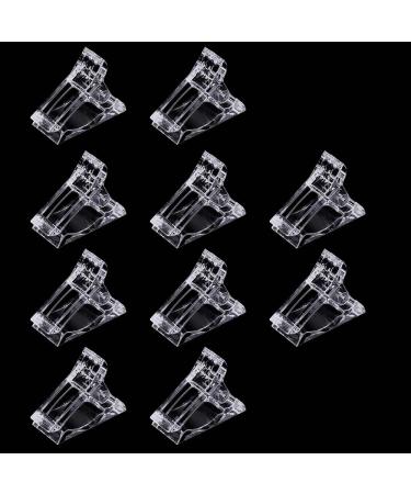 DRDS 10Pcs Nail Tips Clip for Quick Building Polygel nail forms Nail clips for polygel Finger Nail Extension UV LED Builder Clamps Manicure Nail Art Tool