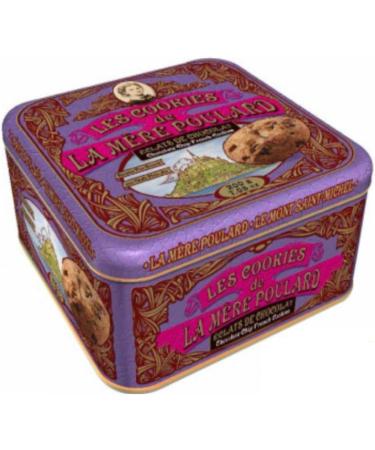  LA MERE POULARD La M re Poulard | Chocolate Biscuits Salted Butter | Can French Butter Biscuits | Shortbread Butter Chocolate Flakes - 200 g | Biscuit Gift Box with Purple Decorations - Buy Online on GoSupps.com