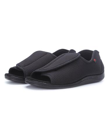 Yytcsjz Mens Diabetic Shoes Edema Slippers Adjustable Strap Comfortable Orthopedic Wide Footwear Open Toe Sandals Easy On Off for Diabetic & Edema Elderly (Color : Black Size : 11.5) 11.5 Black