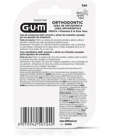 Buy Gum Menthol e Orthodontic Wax Ref 724 | Premium Dental Care for Braces | International Shipping Available - Buy Online on GoSupps.com