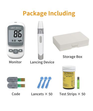 URIT Pet Blood Glucose Meter Kit with 50 Test Strips - Diabetes Monitoring System for Dogs & Cats - Buy Online on GoSupps.com