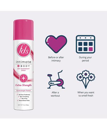 Hypoallergenic Intimate Deodorant Spray Extra Strength 2oz (Pack of 6) - FDS - Buy Online on GoSupps.com