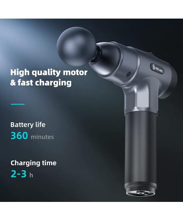 Portable Muscle Massage Gun with 20 Speeds and 6 Massage Heads - Aerlang Handheld Percussion Massager for Athletes - Relief Pain and Relaxation - Gray - Buy Online on GoSupps.com
