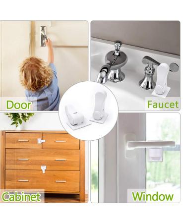 Childproof Door Lever Locks - Set of 4, Easy Tool-Free Install, Prevent Kids and Pets from Opening Doors, White - Buy Online on GoSupps.com