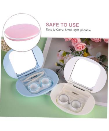 JECOMPRIS Decorative Lens Container & Holder - Invisible Cobblestone Cleaning Box for Contact Lenses | Rosa 10.2x7.8cm - Buy Online on GoSupps.com