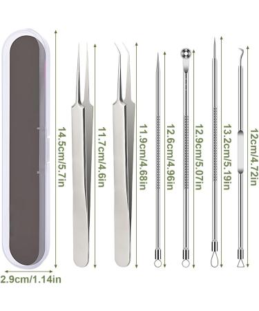 ZAMXHUG Blackhead Remover 6 Pieces Pimple Crusher Blackhead Removal Tools Blackhead Removal Blackhead Removal Zit Ingrown Pimples Suitable for Men and Women Stainless Steel - Buy Online on GoSupps.com