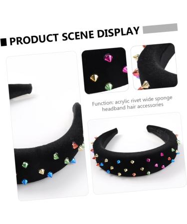 Mikinona Headband Sponge Hairband Hair Ribbon Eye Shadow Container Paper Fans Party Decorations Sponges Rivet Hair Hoop Hairpins Wide Sponge Hair Band Punk Costume Hairband Acrylic - Buy Online on GoSupps.com