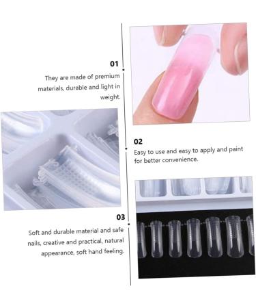 Ipetboom 1 Set Nail Extension Manicure Nail Tip Nail Extension Clips Nails Brush Manicure Accessory Quick Building Nail Tool Decor Extension Nails White French Plastic Suite - Buy Online on GoSupps.com