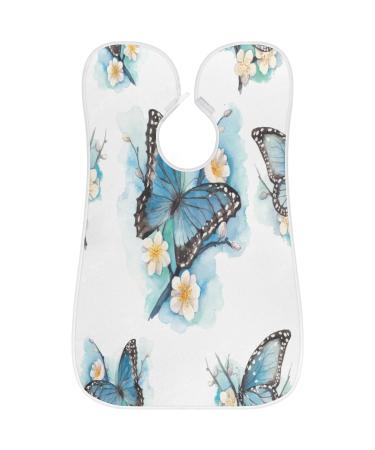 Butterfly Flower Pattern Beard Bib Apron - Non-Stick Waterproof Hair Catcher for Men | Perfect Grooming Gift with Suction Cups - Buy Online on GoSupps.com