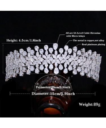 5A Cubic Zirconia Wedding Headband for Bride | Bridal Sweet 16 Party Hair Accessory - Silver HG0089 - Buy Online on GoSupps.com