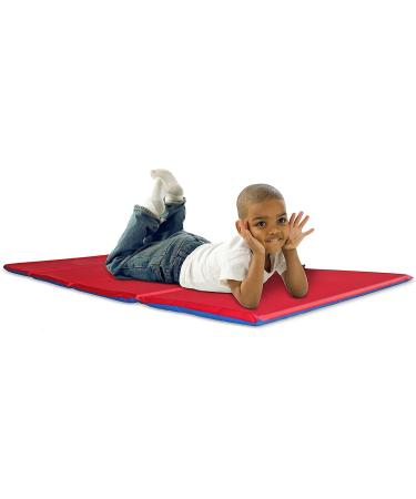 KinderMat 1 Thick 4-Section Rest Mat 45 x 19 x 1 Red/Blue - Ideal for School, Daycare, Travel, and Home - Made in USA - 1.0 Inch Mat - Buy Online on GoSupps.com