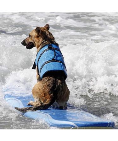 Dog Life Jacket - XXS Blue Bone Swimming Safety Coat for Small Puppies & Big Dogs | Lifeguard Vest with Handle - Buy Online on GoSupps.com