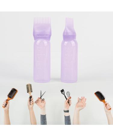 Framendino 2 Pack Purple Root Comb Applicator Bottle - Hair Dye & Oil Squeeze Bottles with Graduated Scale - Buy Online on GoSupps.com