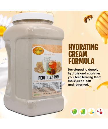SPA REDI Clay Mask - Milk and Honey 128 Oz | Detoxifying Pedicure & Body Treatment | Deep Cleansing & Hydrating Skin Care - Buy Online on GoSupps.com