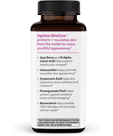 LifeSeasons Ageless Skin - Anti-Aging Supplement with Antioxidants & Moisturizers - 90 Capsules of Acai Astaxanthin Resveratrol & Pomegranate Extract - Buy Online on GoSupps.com