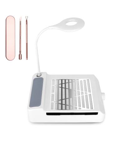 AONOLOVO Nail Dust Collector with Light | Adjustable Suction Extractor for Nails | Salon & Home Use | Cuticle Pusher Kit Included - Buy Online on GoSupps.com