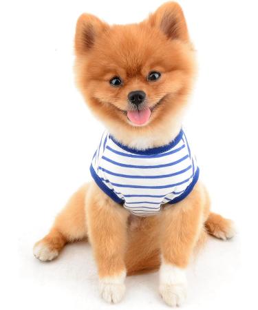Summer Clothing for Small & Medium Dogs - Striped T-Shirt for Yorkies Chihuahuas & Cats | Smalllee Lucky Store - Buy Online on GoSupps.com