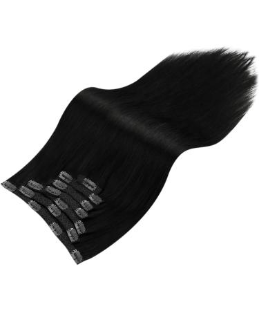 Moresoo 20 Inch Natural Black Clip in Human Hair Extensions - 7 Pieces/120g #1 - 50cm - Buy Online on GoSupps.com
