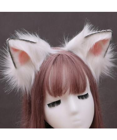 BEALIFE Exquisite Wolf Ears Hair Hoop Fine Stitching Long-lasting For Cosplay Animal Hair Hoop Ears Headband Cat Ears Non-toxic Black and white - Buy Online on GoSupps.com