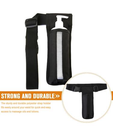 Adjustable Massage Bottle Lotion Oil Holster Belt - Sturdy Waist Holder for Creams - Black (Bag Only - Buy Online on GoSupps.com