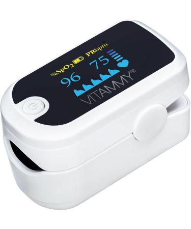 VITAMMY O2 Bluetooth Certified Medical Pulse Oximeter - OLED Screen & Mobile App - Accurate Health Monitoring - Buy Online on GoSupps.com