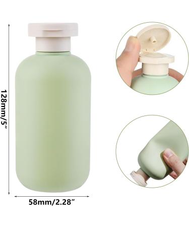 Boutihao 4-Piece Hinged Lid Cream Bottle Set | Refillable Travel Lotion Containers (200ml Green) - Ideal for Shampoo & Creams | International Shipping Available - Buy Online on GoSupps.com