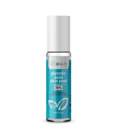 Skin Beauty Solutions 15 Ml Glycolic Acid 70% Skin Chemical Peel Roll-On-- Unbuffered - Alpha Hydroxy (AHA) For Acne Oily Skin Wrinkles Blackheads Large Pores & More