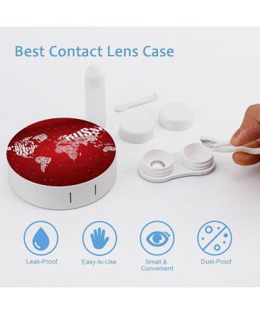 Merry Christmas World Map Contact Lens Travel Kit | Portable Cute Contact Box with Mirror for Daily Use - Buy Online on GoSupps.com