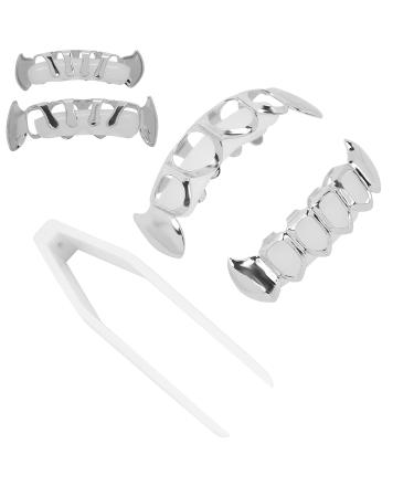 Buy Stylish Grillz Braces - Hip Hop Teeth Grill Set - Silver Hollow Coating Jewelry for Parties & Festivals - Buy Online on GoSupps.com