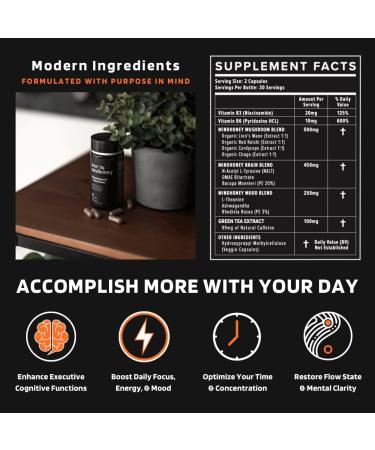 MindHoney Dose 60ct: Premium Nootropic Adaptogen Brain Supplement for Memory, Focus, Energy, and Mood with Lion's Mane, Cordyceps, Chaga, Reishi, Ashwagandha, L-Theanine, Vitamin B, and More - Buy Online on GoSupps.com